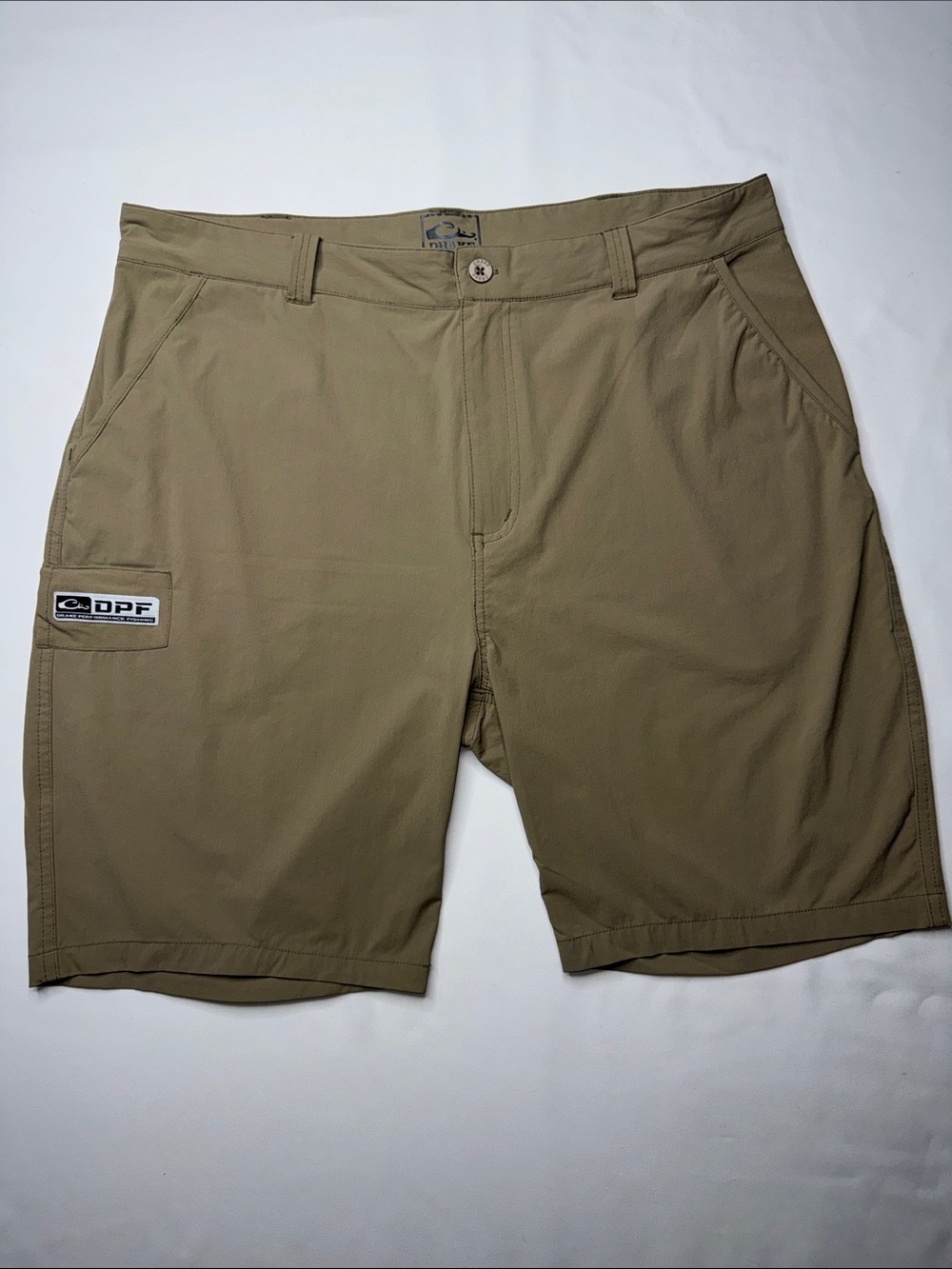 Drake Performance Fishing DPF Shorts Men's 36 Khaki Outdoor Hiking Casual